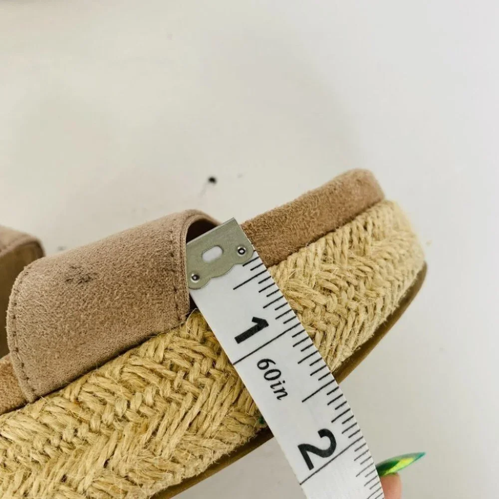 90s Y2K Fashion Steve Madden Platform Espadrille Sandals Taupe Tan